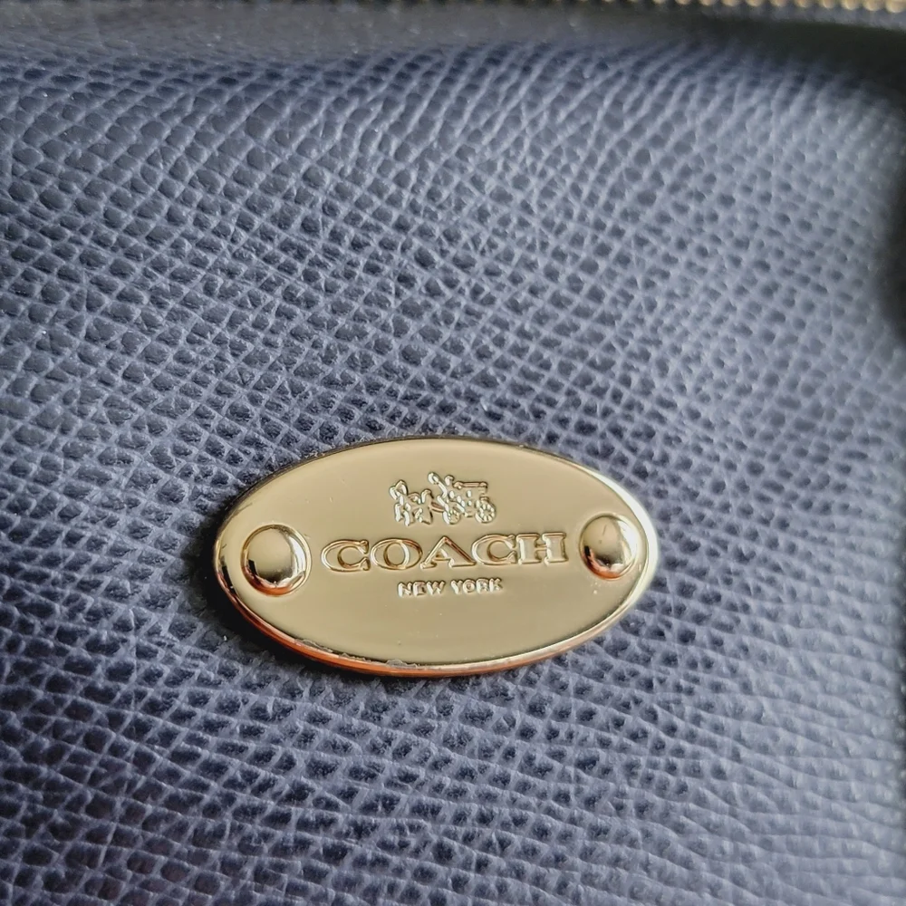 Coach F33329 Mini Bennett Navy Crossgrain Leather Satchel Top Handle Crossbody